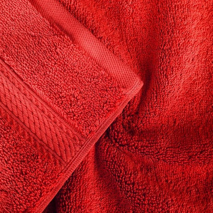 Superior Egyptian Cotton Plush & Absorbent, Face Towel Set of 6, Red | Quick Dry, Soft Luxury Towel Set, Bath Essentials for Bathroom, Guest Bath, Spa, 2 Piece Face, Madeline Towels