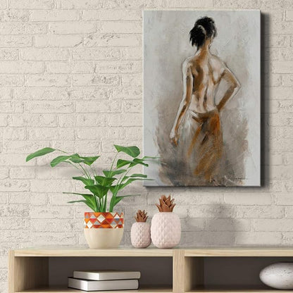 Renditions Gallery Woman Canvas Wall Art Abstract Paintings & Prints Exotic African Golden Beauty Canvas Modern Wall Hanging Decorations for Bedroom Living Room Office Kitchen - 32"x48" LT02