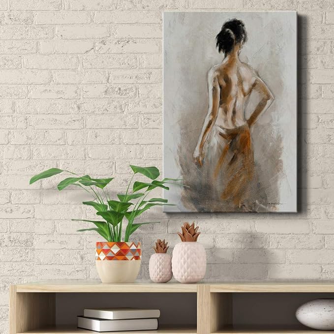Renditions Gallery Woman Canvas Wall Art Abstract Paintings & Prints Exotic African Golden Beauty Canvas Modern Wall Hanging Decorations for Bedroom Living Room Office Kitchen - 24"x36" LT02