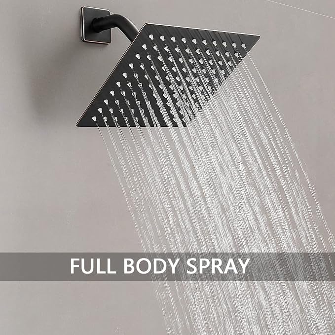 Oil Rubbed Bronze Shower System with 8'' Rainfall Shower Head, Handheld Shower head, Bathroom Luxury Rain Mixer Shower Combo Set Wall Mounted Shower Faucet Rough-in Valve and Trim Kit