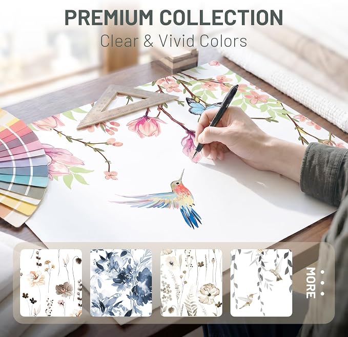 No Hook Floral Shower Curtain with Liner, Pink, 71x74 | Snap in Liner, 3 in 1, Water Repellent, Easy Install, Machine Washable, Hotel Style for Bathroom, Watercolor Pattern