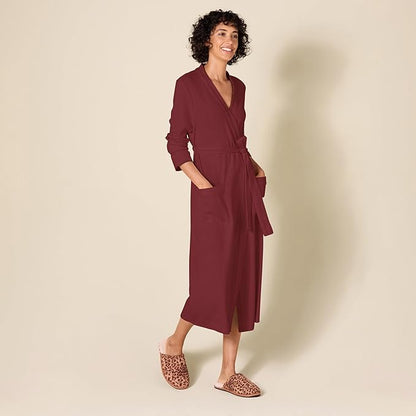Amazon Essentials Women's Lightweight Waffle Full-Length Bath Robe (Available in Plus Size)