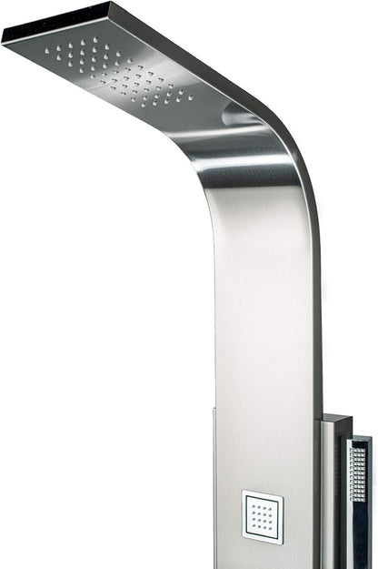 Blue Ocean 59 Inch Stainless Steel SPS8897 Shower Panel with Rainfall Shower Head, Body Nozzles, and Handheld Shower Head