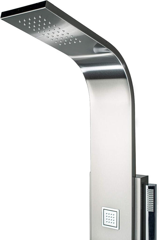 Blue Ocean 59 Inch Stainless Steel SPS8897 Shower Panel with Rainfall Shower Head, Body Nozzles, and Handheld Shower Head