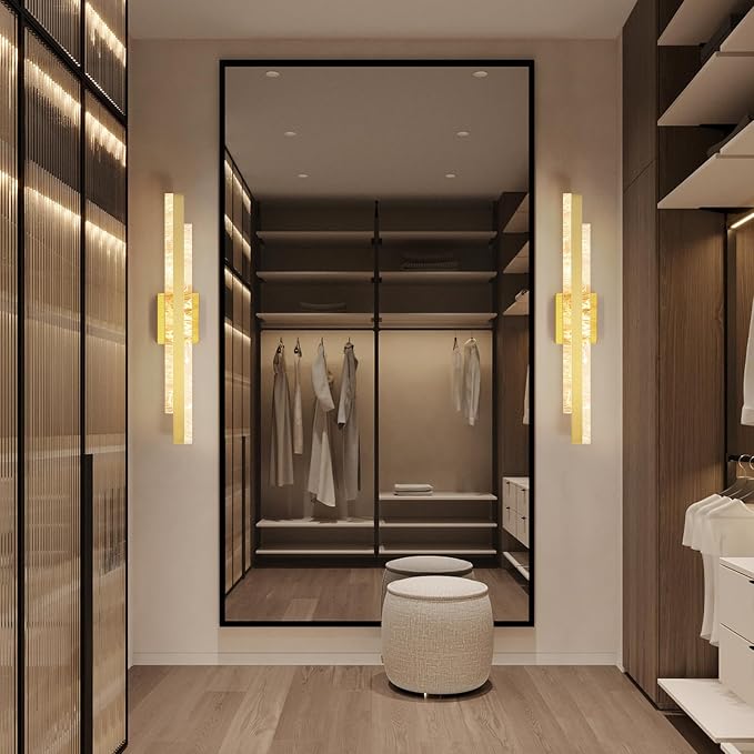 Modern Bathroom Vanity Light: Brushed Gold 27 inch 28W Dimmable LED Bath Bar Light Fixtures Over Mirror - Wall Sconce Picture Lights for Paintings Cabinets Bedroom 3000k