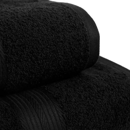 Amazon Basics 6-Piece Highly Absorbent Fade-Resistant Towel Set, 100% Cotton Towels for Bathroom, Soft, 2 Bath Towels, 2 Hand Towels, 2 Washcloths, Black