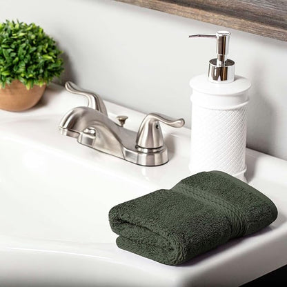 Superior Egyptian Cotton Plush Absorbent, Face Towel Set of 6, Forest Green | Quick Dry, Soft Luxury Towel Set, Bath Essentials for Bathroom, Guest Bath, Spa, 2 Piece Face, Madeline Towels