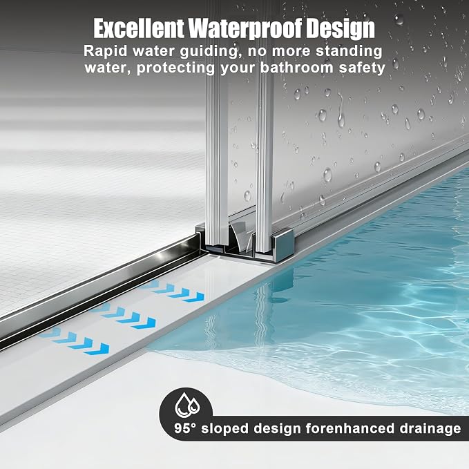 Frosted Sliding Shower Door, 56-60" W x 76" H-1/4” (6mm), Frosted Glass Shower Door with 4" Left Adjustable Width, 304 Stainless Steel Hardware, Quiet Rollers, Bottom Water Seal,Brushed Nickel