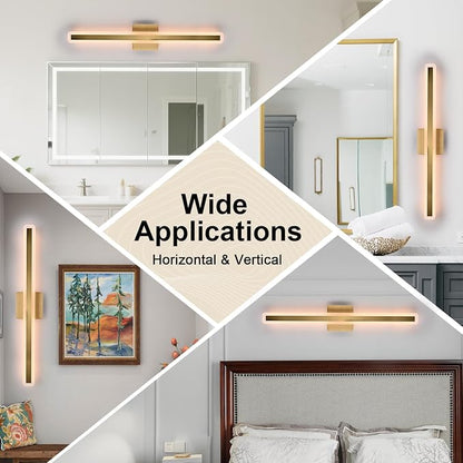 Modern Bathroom Vanity Light 31.6 Inch, 36W 5CCT Dimmable LED Vanity Light Bar, Brushed Brass LED Bathroom Lighting Fixtures Over Mirror Wall Sconces for Cabinets Bedroom Living Room