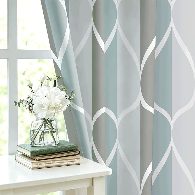 Gelbchu Grey Blend Geometric Shower Curtain for Bathroom, 72x84 Inch | with Hooks, Premium Polyester, Quick Dry, Water Repellent, Machine Washable, Rustproof Grommets, Modern Minimalist