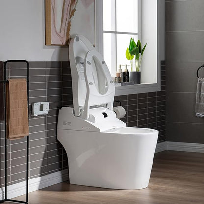 WOODBRIDGE B0960S Auto Flush, Auto Open & Auto Close, 1.28 GPF Single Flush Toilet with Intelligent Smart Seat and Wireless Remote Control, Chair Height