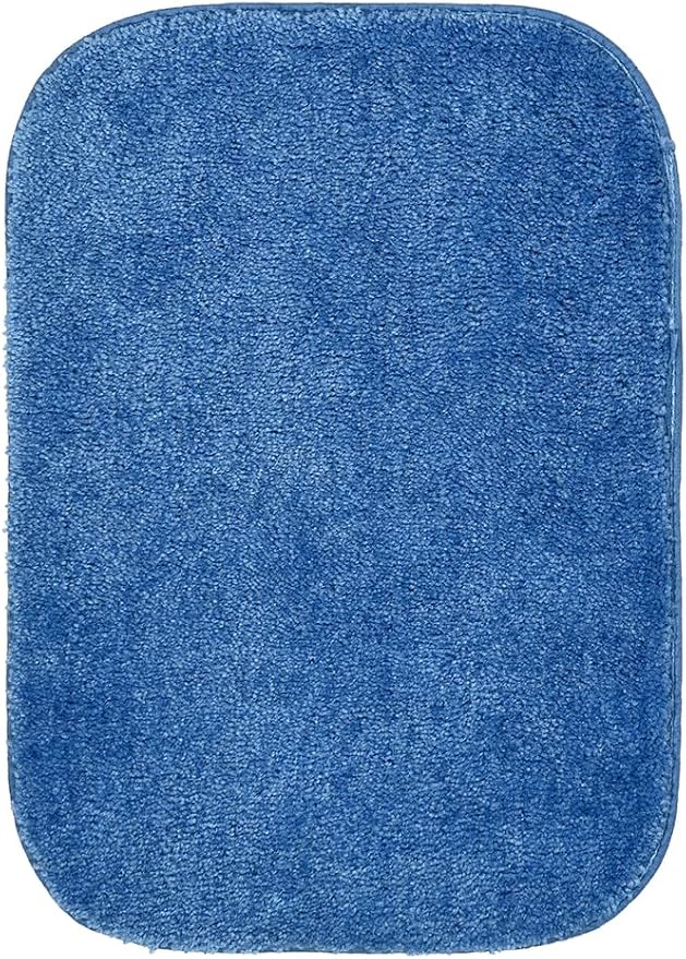 Garland Rug Traditional Nylon Washable Electric Blue 2 Bath Rugs (17" X 24", 21" X 34") - Soft, Absorbent, and Stylish for Your Bathroom