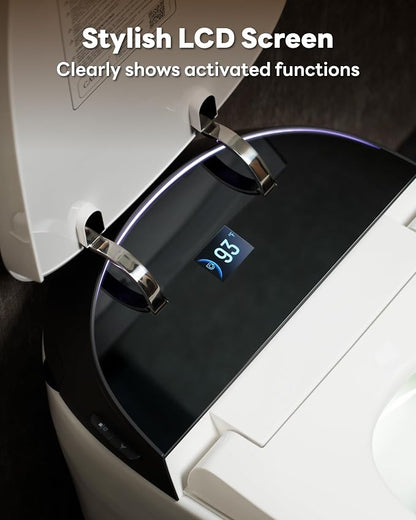 CANEST FC-001MAX Smart Toilet with Foam Shield, Elongated & Tank Built in | 1000g MaP Powerful Flush, Auto Open/Close Lid, Ultra hygiene System, Warm Bidet Toilet & Dryer, ECO mode, Easy-Care