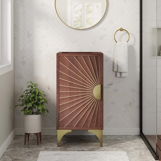 Modway Daylight Bathroom Vanity Cabinet-Sink Basin Not Included, 18 Inch, Walnut