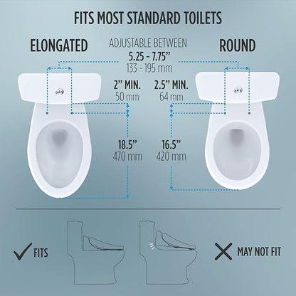 TOTO® WASHLET® C5 Electronic Bidet Toilet Seat with PREMIST and EWATER+ Wand Cleaning, Round, Cotton White - SW3083#01