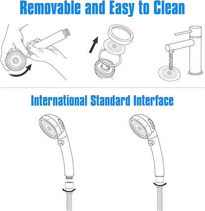 JONKEAN Handheld Shower Head with Hose for RV Brushed Nickel | High Pressure and Water Saving, ON/OFF Switch, Easy to Detachable, Equipped with 3 Spray Modes and Bracket