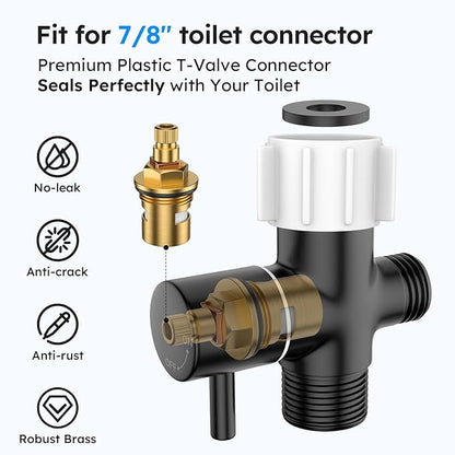 Arofa Black Handheld Bidet Sprayer, Bidet Attachment for Toilet, 2 Pack | Muslim Shower Toilet, Leak-Free Bidet Hose, Tank or Wall Mount, Feminine/Baby Wash, Cloth Diaper Rinse, Easy Installation