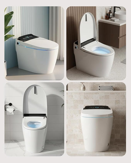 Smart Toilet with Bidet, Bidet Toilet, Modern Smart Toilets, Inteligente Japanese Toilet Seat,Toilet with Bidet Built in, Tankless Electric Toilet With Auto Open/Close Lid, Warm Water, Heated Seat