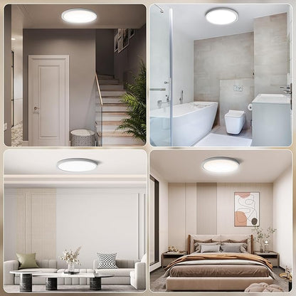 Aialun 12 Inch Led Flush Mount Ceiling Lights, 16/20/24W, 2700K-6500K 5 Color Selectable Dimmable Ceiling Light, 0.67" Super Slim Close to Ceiling Light fixtures for Bathroom, kitchen, Hallway, 1 Pack