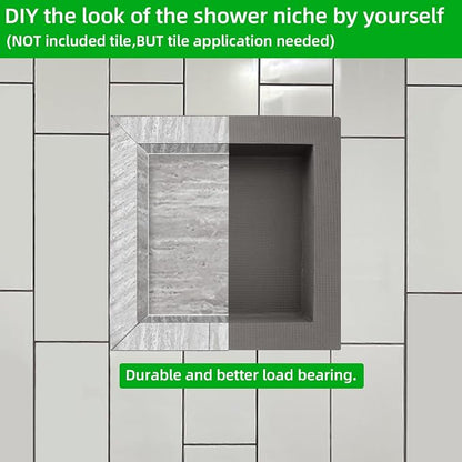 Shower Niche Insert Tile Ready 12"x12",Embedded Size 13"x13",Depth 4" | Niche for Shower Wall,Waterproof Ready to Tile Niches Single Recessed Shower Shelf for Bathroom Renovation/Soap Storage