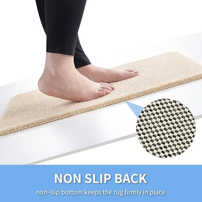 Hargiis Non Slip Bathtub Mat, Anti Slip Shower Mat, Fast Drying Bath Tub Mats, Foot Scrubber Mat, Anti Slip Mat for Tub, Floor, Bathroom, Home, Kitchen, Hotel (Beige 24"x16")
