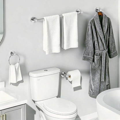 24-Inch Wall Mounted Towel Racks for Bathroom, 4-Piece Towel Bar Set | Rust-Resistant SUS 304 Stainless Steel, 4-Piece Towel Bar Set, sturdy wall mount, space-saving humid bath towel storage rack