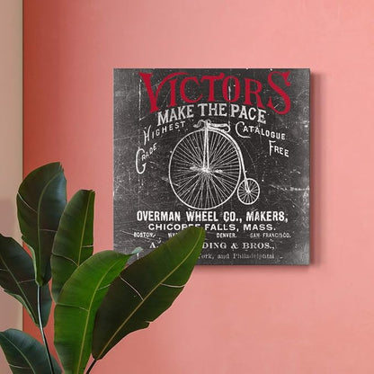 Renditions Gallery Antique Bicycle Wall Art, Premium Gallery Wrapped Canvas Decor, Ready to Hang, 10 in H x 10 in W, Made in America Print