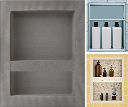 Tile Ready Shower Niche 12"x16" Inner Size,Embedded Size 13"x17",Depth 4" | Niche for Shower Wall,Waterproof and Ready-to-Tile Recessed Showers Shelf Niche Box for Bathroom Remodel/Storage/Organization