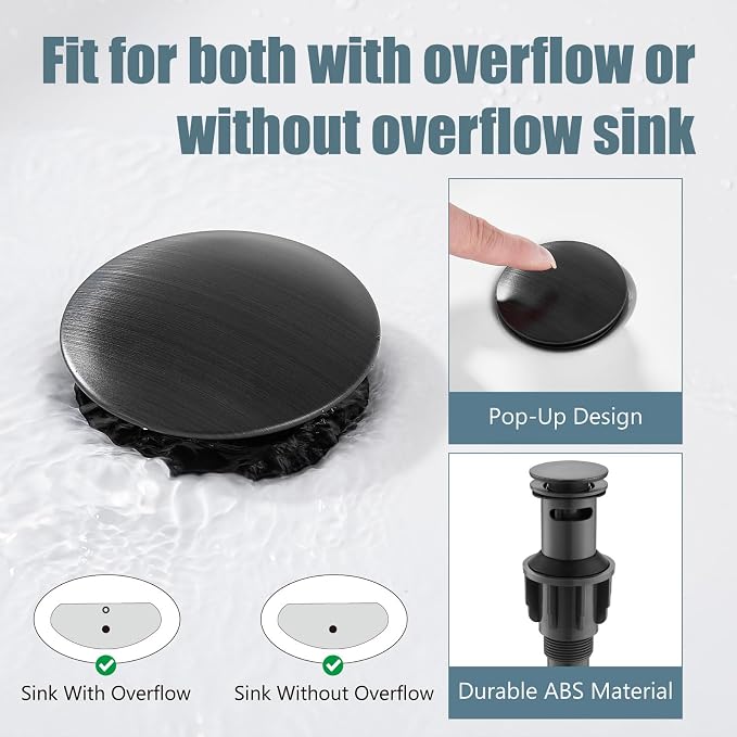Widespread Bathroom Sink Faucet 3 Hole White Lever Oil Rubbed Bronze | Vintage 8 Inch Brass Sink Faucet,2 Ceramic Handle,Pop Up Drain,cUPC Hose,for 6-16″Centerset Basin,Farmhouse,RV,Vanity