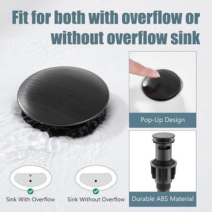 Widespread Bathroom Sink Faucet 3 Hole White Lever Oil Rubbed Bronze | Vintage 8 Inch Brass Sink Faucet,2 Ceramic Handle,Pop Up Drain,cUPC Hose,for 6-16″Centerset Basin,Farmhouse,RV,Vanity