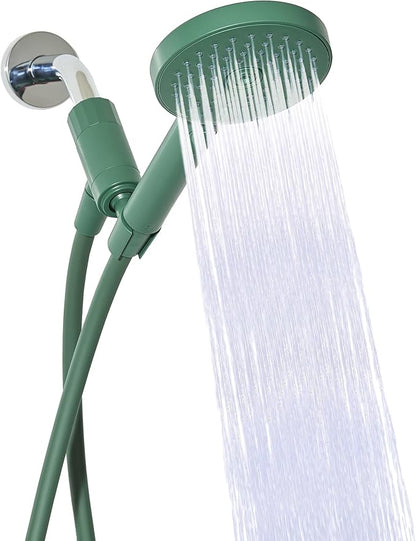 sproos! - Handheld Showerhead, High Pressure Performance, Green | Colorful - Easy DIY Installation - Renter Friendly - 3 Spray Functions with Pause - Extra Long 70 Inch Flexible Hose