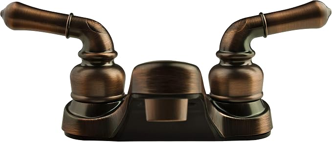 Dura Faucet DF-PL700C-ORB RV Two Handle Bathroom Faucet (Oil Rubbed Bronze) | RV two handle bathroom sink faucet for campers, trailers, and motorhomes.