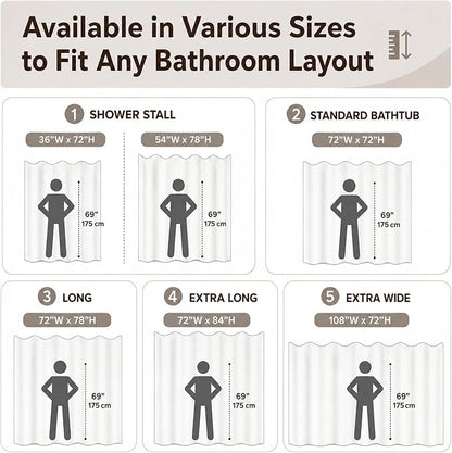 White Boho Fabric Shower Curtain 72 x 72 Inches, Modern Shabby Chic Textured Tufted Chevron Striped Minimalist Cloth Bathroom Shower Curtain