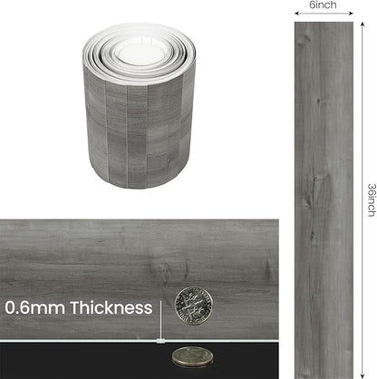 Peel and Stick Floor Tile, 40-Pack 60 Sq.Ft, Natural Grey Wood Grain Look | Self Adhesive and Waterproof for Transfer Bathroom, Kitchen, Living Room, Bedroom(36x6inch)