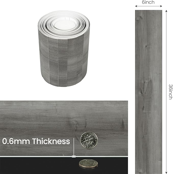 20-Pack 30 Sq.Ft Peel and Stick Floor Tile, Natural Grey Wood Grain Look | Self Adhesive and Waterproof Vinyl Flooring for Transfer Bathroom, Kitchen, Living Room, Bedroom