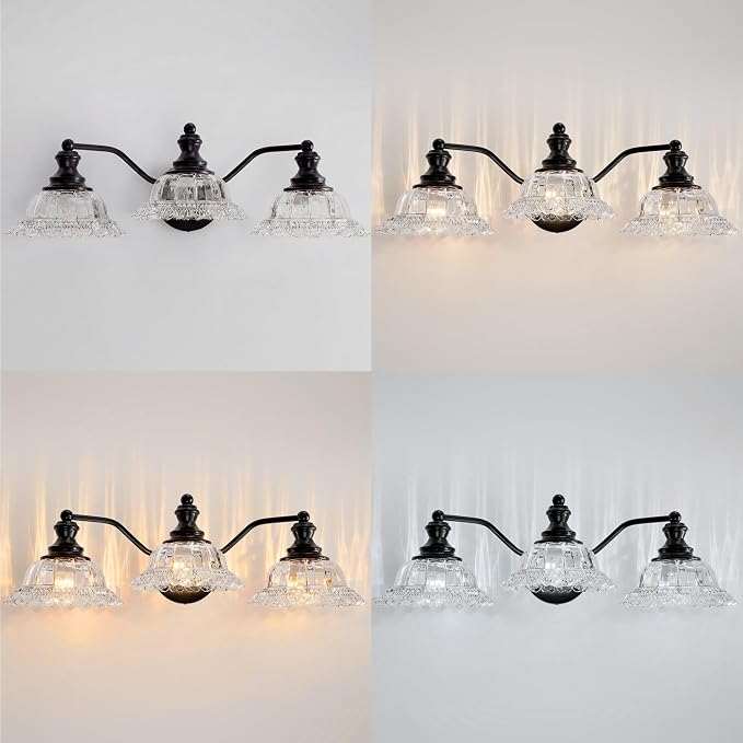Farmhouse Vanity Lights for Bathroom Light Fixtures Black Vanity Lights 3 Light Bathroom Light Fixtures