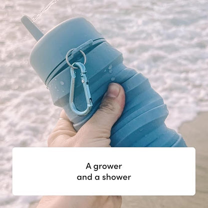 TUSHY Travel Bidet: Collapsible & Expandable for Discreet Portability, Refreshing Clean for Home, Camping, Outdoors & Travel (Helps Hemorrhoid Relief, Peri Bottle for Postpartum Care) (Glacier)