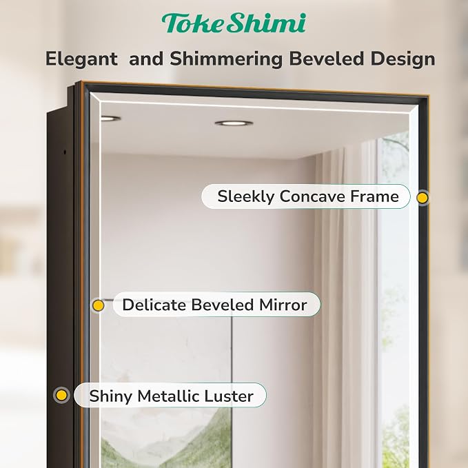 TokeShimi 20 x 26 Bathroom Medicine Cabinet with Mirror Beveled, Aluminum Framed Recessed Medicine Cabinet with Mirror Oil Rubbed Bronze Mirrored with Storage Adjustable