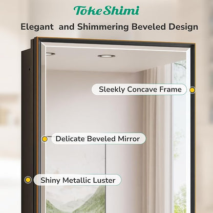 TokeShimi 20 x 26 Bathroom Medicine Cabinet with Mirror Beveled, Aluminum Framed Recessed Medicine Cabinet with Mirror Oil Rubbed Bronze Mirrored with Storage Adjustable