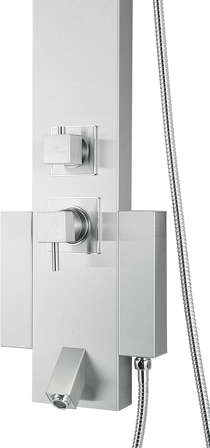 Blue Ocean 48" Stainless Steel SPS822A Shower Panel Tower with Rainfall Shower Head and Spout