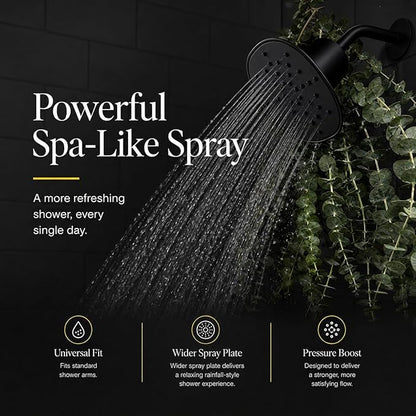 Afina Filtered Shower Head, High Pressure Rainfall (Brushed Nickel) | KDF-55 Shower Filter & Water Filter Showerhead for Hard Water, Reduces Chlorine for Softer Skin & Hair