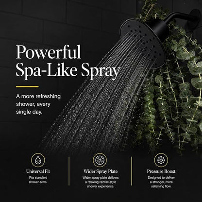Afina Filtered Shower Head, High Pressure Rainfall (Gold) | KDF-55 Shower Filter & Water Filter Showerhead for Hard Water, Reduces Chlorine for Softer Skin & Hair