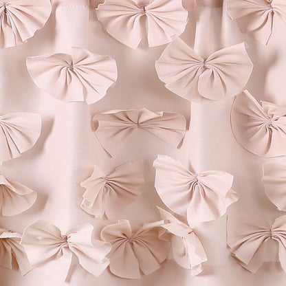 Lush Decor Riley Window Valance - Charming Handmade Bow Details - Elegant Light Filtering Single Panel- 54" W x 18" L , Blush