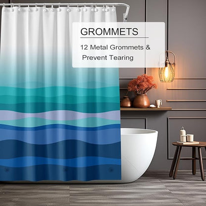 Shower Curtain Liner, 4G PEVA Shower Liner, Plastic Peva Waterproof Shower Curtains, 72x72 inch with Grommet Holes 3 Magnetic Weights