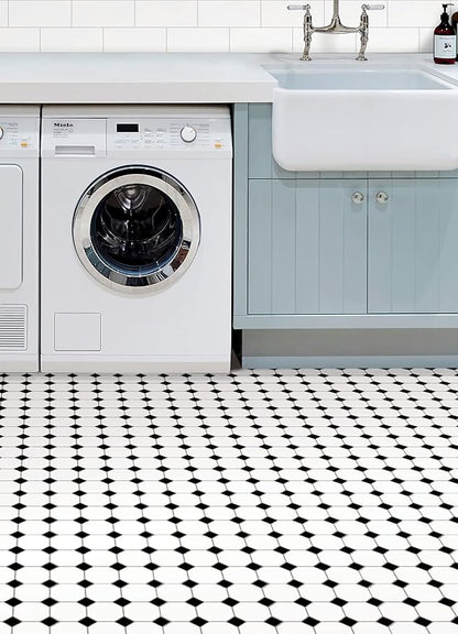 FloorPops Hudson Peel & Stick Floor Tiles, Black