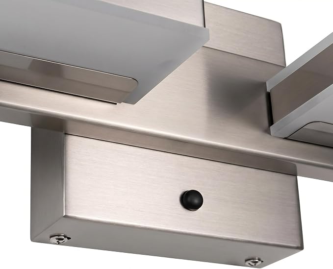 mirrea 24" 4 Light 3CCT LED Brushed Nickel Bathroom Vanity Light Fixture | Over Mirror,Bathroom lighting,3000K/4000K/5000K ,Dimmable,Rust-resistant,Moisture-resistant,Acrylic shade,Wall Mount