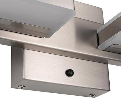 mirrea 24" 4 Light 3CCT LED Brushed Nickel Bathroom Vanity Light Fixture | Over Mirror,Bathroom lighting,3000K/4000K/5000K ,Dimmable,Rust-resistant,Moisture-resistant,Acrylic shade,Wall Mount