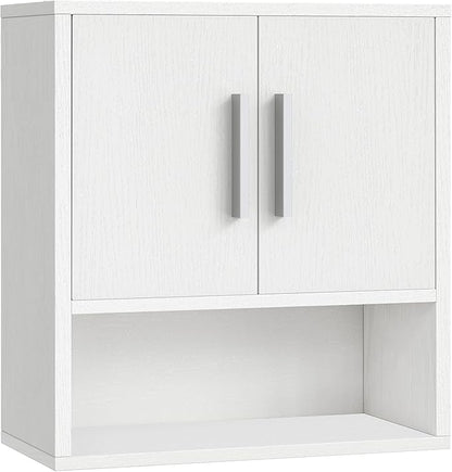 HOOBRO Bathroom Wall Cabinet, Medicine Cabinet, 15 x 7.1 x 16.1Inches, Adjustable Shelf, Over The Toilet Wall Storage Cabinet, for Bathroom, Bedroom, White