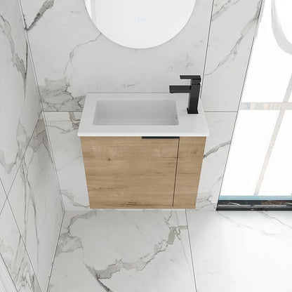 22" Vanity with Sink, 22 Inch Floating Bathroom Cabinet for Small Spaces, Soft Close Door, Modern Wall Mounted Vanity Set for Apartments, Toilet Storage Cabinet