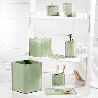 IZOD - Durable Resin Tumbler, Countertop Accessories, Modern Bathroom Decor, Dorm Room Essentials (Marina Green)